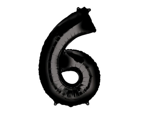 Picture of FOIL BALLOON NUMBER 6 BLACK 34 INCH